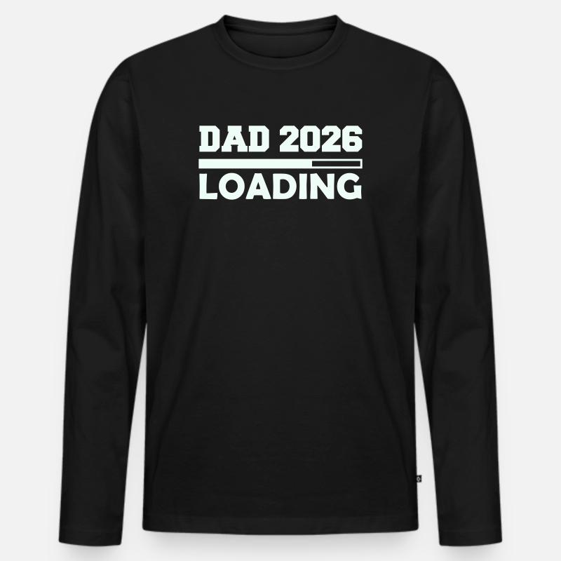 Papa 2026 lädt - Männer Premium Bio Langarmshirt - Schwarz