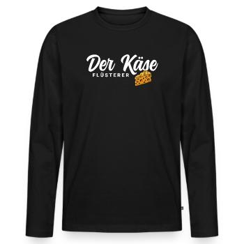 Der Käse Flüsterer - Männer Premium Bio Langarmshirt - Schwarz - Vorne - Nico (187cm)