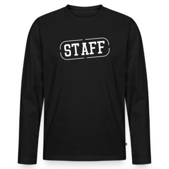Staff Stempel Vintage Abdruck - Männer Premium Bio Langarmshirt - Schwarz - Vorne - Nico (187cm)