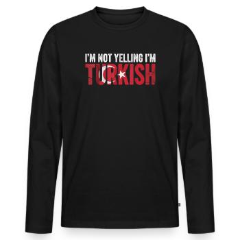 Turc Turc Turc Turc Drôle - T-shirt manches longues Premium bio Homme - noir - Devant - Nico (187cm)