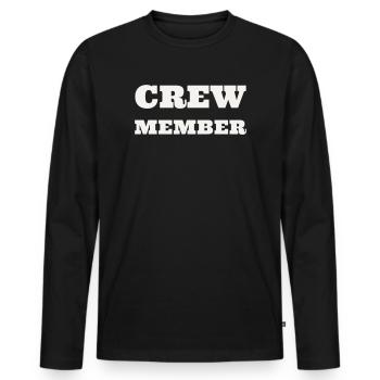 Crew Member Bold XXL Fett Team Staff Event - Men's Premium Organic Long Sleeve Shirt - black - Front - Nico (187cm)