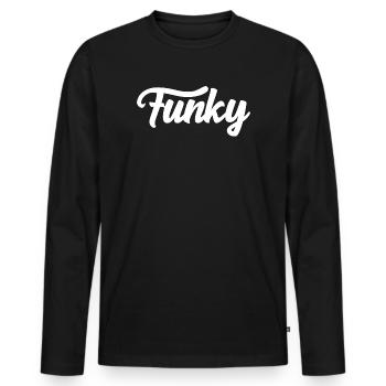 Logo musical funky - T-shirt manches longues Premium bio Homme - noir - Devant - Nico (187cm)