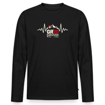 GR20 Survivor ECG  Trek Corse Randonnée - T-shirt manches longues Premium bio Homme - noir - Devant - Nico (187cm)