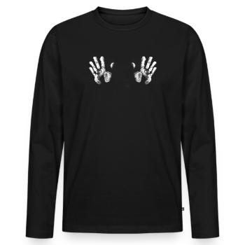 Handabdruck Hände Busen Boobs - Männer Premium Bio Langarmshirt - Schwarz - Vorne - Nico (187cm)