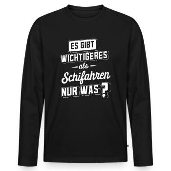 Schifahrer Skifahrer Ski Skiläufer Schifahren - Männer Premium Bio Langarmshirt - Schwarz - Vorne - Nico (187cm)