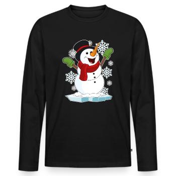 Bonhomme de neige - T-shirt manches longues Premium bio Homme - noir - Devant - Nico (187cm)