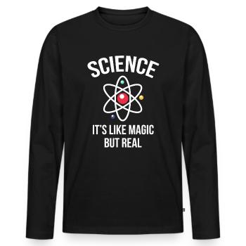 Nerd - T-shirt manches longues Premium bio Homme - noir - Devant - Nico (187cm)