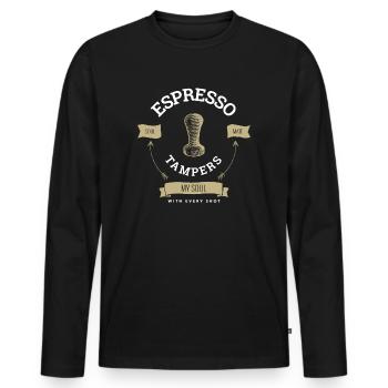 Expresso - T-shirt manches longues Premium bio Homme - noir - Devant - Nico (187cm)