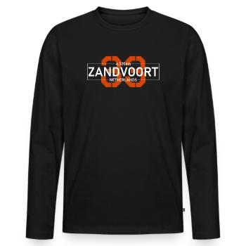 Zandvoort 33 - Männer Premium Bio Langarmshirt - Schwarz - Vorne - Nico (187cm)