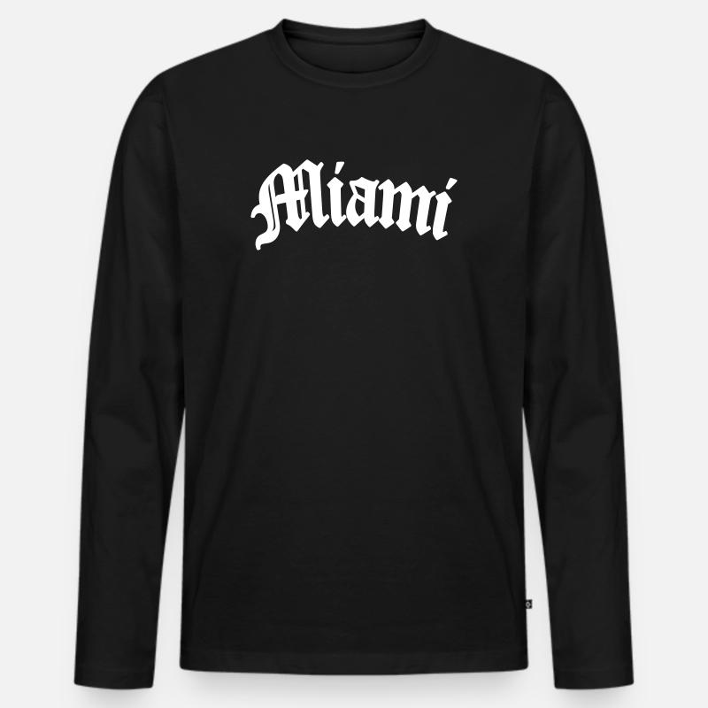miami shirt - Männer Premium Bio Langarmshirt - Schwarz