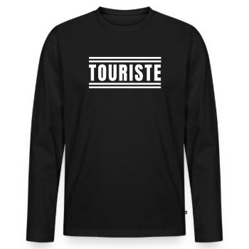 tourist, tourism, sightseeing - Men's Premium Organic Long Sleeve Shirt - black - Front - Nico (187cm)