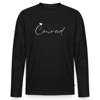 Conrad Name König T-Shirt Geschenk Männer - Männer Premium Bio Langarmshirt - Schwarz - Vorne - Nico (187cm)