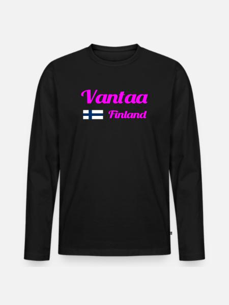 Vantaa Finland Print - Men's Premium Organic Long Sleeve Shirt - black