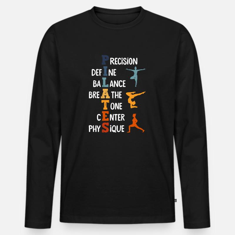 Contrology Instructor Pilates Lover Workout - Männer Premium Bio Langarmshirt - Schwarz