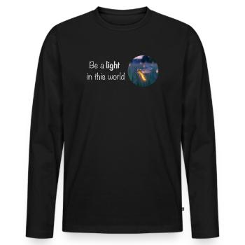 Soyez une lumière dans ce monde – les lucioles - T-shirt manches longues Premium bio Homme - noir - Devant - Nico (187cm)