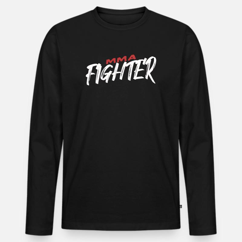 MMA Fighter Power Statement - Männer Premium Bio Langarmshirt - Schwarz
