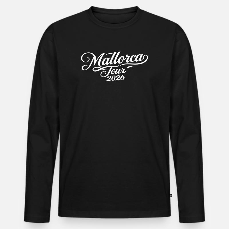 Mallorca Tour 2026 - Männer Premium Bio Langarmshirt - Schwarz