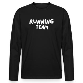 Running Team - Männer Premium Bio Langarmshirt - Schwarz - Vorne - Nico (187cm)