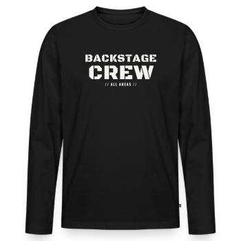 Backstage Crew All Areas Concert Team Staff Event - Men's Premium Organic Long Sleeve Shirt - black - Front - Nico (187cm)