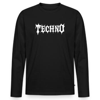 Gothic Techno logo - Men's Premium Organic Long Sleeve Shirt - black - Front - Nico (187cm)