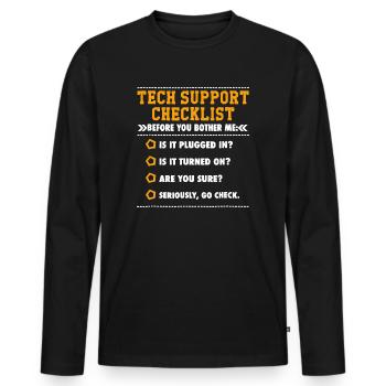 Programmeurs - T-shirt manches longues Premium bio Homme - noir - Devant - Nico (187cm)