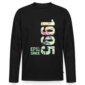 Epic Since 1995 Jahr Jubiläum - Männer Premium Bio Langarmshirt - Schwarz - Vorne - Nico (187cm)