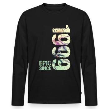 Epic Since 1999 Jahr Jubiläum - Männer Premium Bio Langarmshirt - Schwarz - Vorne - Nico (187cm)