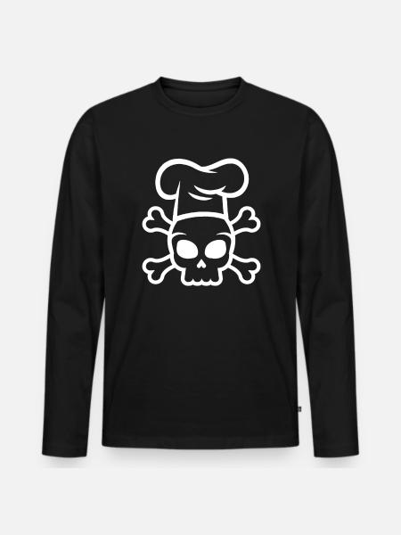 Koch Skull Chef's Hat - Men's Premium Organic Long Sleeve Shirt - black