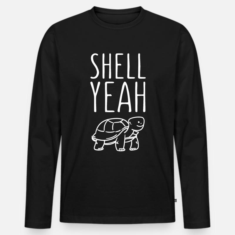 Shell Yeah Schildkröte - Männer Premium Bio Langarmshirt - Schwarz
