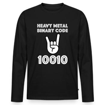 Code binaire Heavy Metal | Musique, Guitare - T-shirt manches longues Premium bio Homme - noir - Devant - Nico (187cm)