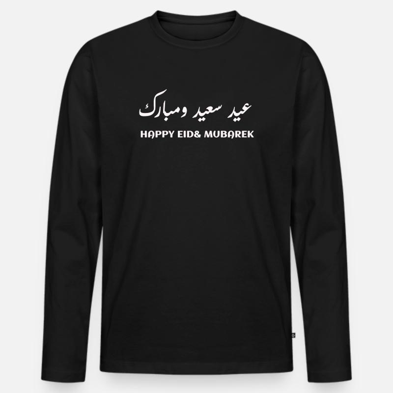 Eid Mubarek Eid Said - Männer Premium Bio Langarmshirt - Schwarz