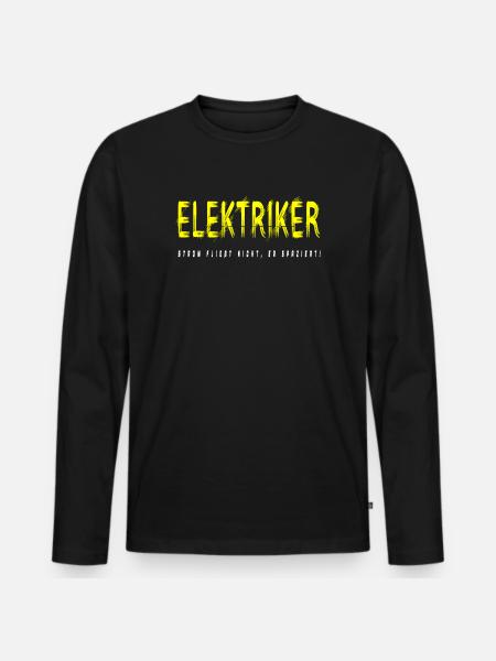 Elektriker Handwerker Design - Männer Premium Bio Langarmshirt - Schwarz