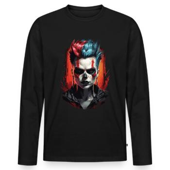Gamer Girl : Élégance apocalyptique - T-shirt manches longues Premium bio Homme - noir - Devant - Nico (187cm)