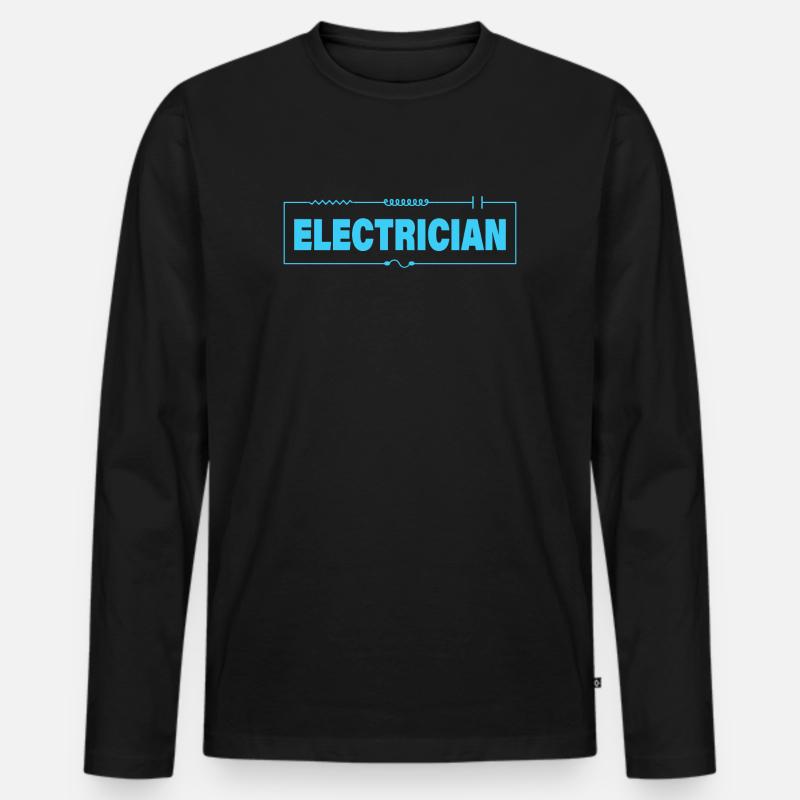 ELECTRICIAN - Männer Premium Bio Langarmshirt - Schwarz
