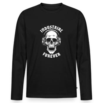 INDUSTRIAL FOREVER - Men's Premium Organic Long Sleeve Shirt - black - Front - Nico (187cm)