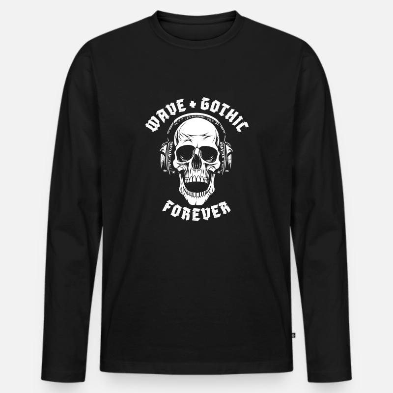 WAVE + GOTHIC FOREVER - Männer Premium Bio Langarmshirt - Schwarz