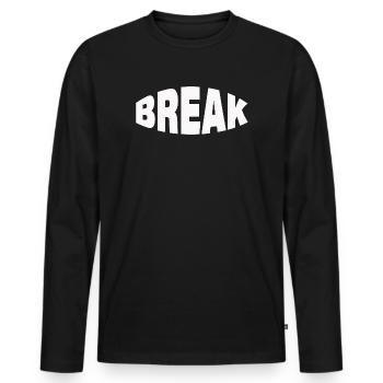 CASSER - T-shirt manches longues Premium bio Homme - noir - Devant - Nico (187cm)