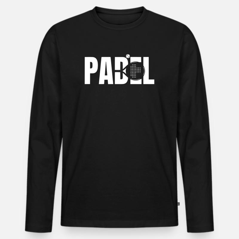 Padel - Männer Premium Bio Langarmshirt - Schwarz