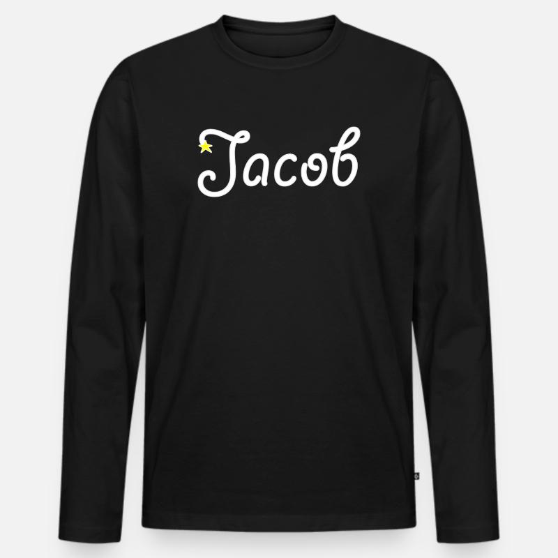 Jakob - Männer Premium Bio Langarmshirt - Schwarz
