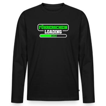 Driving License 2026 Driving Test Driving License Test - Men's Premium Organic Long Sleeve Shirt - black - Front - Nico (187cm)
