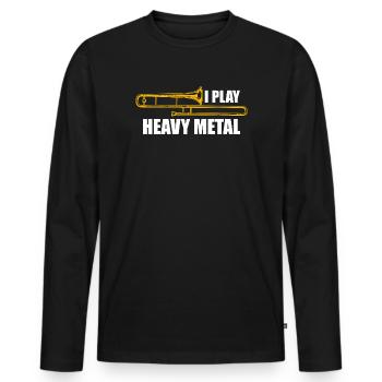 Tromboniste de heavy metal tromboniste - T-shirt manches longues Premium bio Homme - noir - Devant - Nico (187cm)