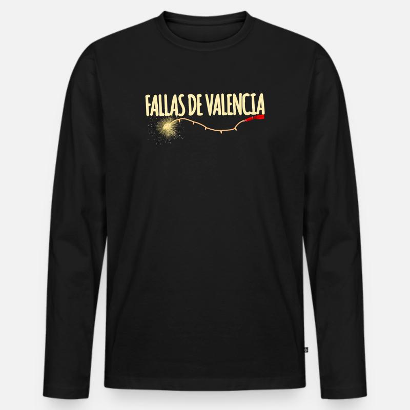 Fallas De Valencia Traca - Männer Premium Bio Langarmshirt - Schwarz