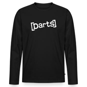 Chemise drôle de fléchettes pour les joueurs et fans de fléchettes - T-shirt manches longues Premium bio Homme - noir - Devant - Nico (187cm)