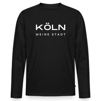 Cologne - T-shirt manches longues Premium bio Homme - noir - Devant - Nico (187cm)