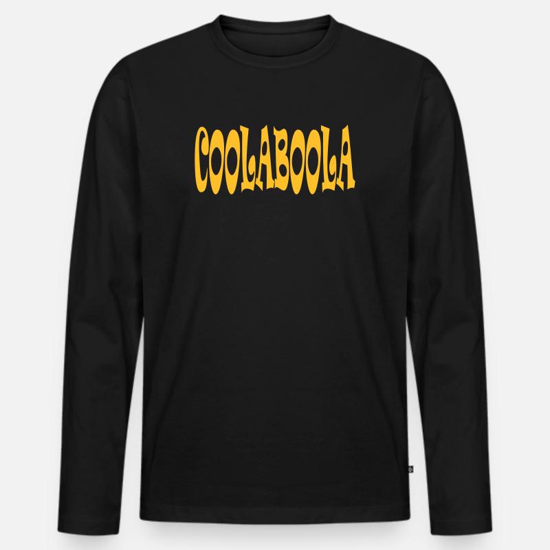 COOLABOOLA - Männer Premium Bio Langarmshirt - Schwarz