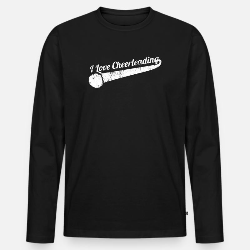 Ich liebe Cheerleading - Männer Premium Bio Langarmshirt - Schwarz