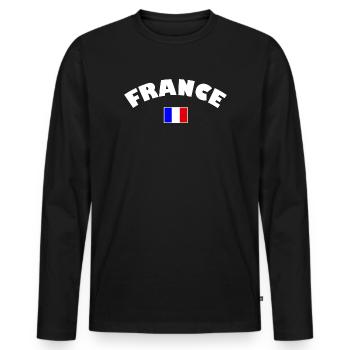 France drapeau français - T-shirt manches longues Premium bio Homme - noir - Devant - Nico (187cm)