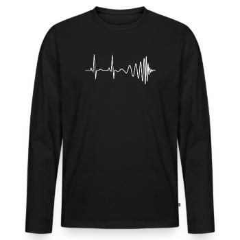 Gravitationswellen Herzschlag LIGO Chirp Signal - Männer Premium Bio Langarmshirt - Schwarz - Vorne - Nico (187cm)