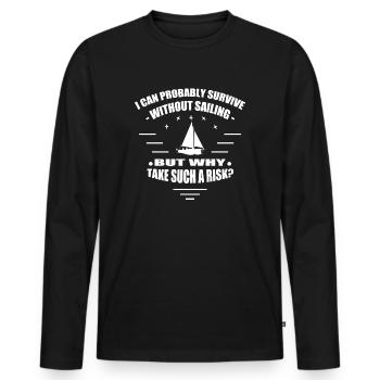 t-shirt sailing - I love sailing - Männer Premium Bio Langarmshirt - Schwarz - Vorne - Nico (187cm)