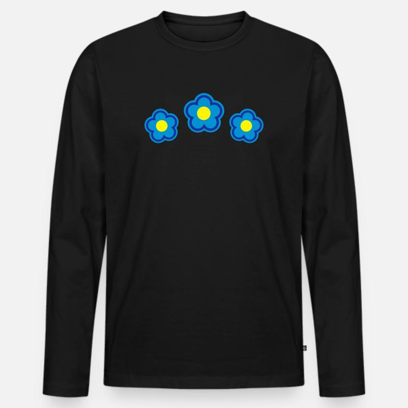 blumen sommer frühling - Männer Premium Bio Langarmshirt - Schwarz